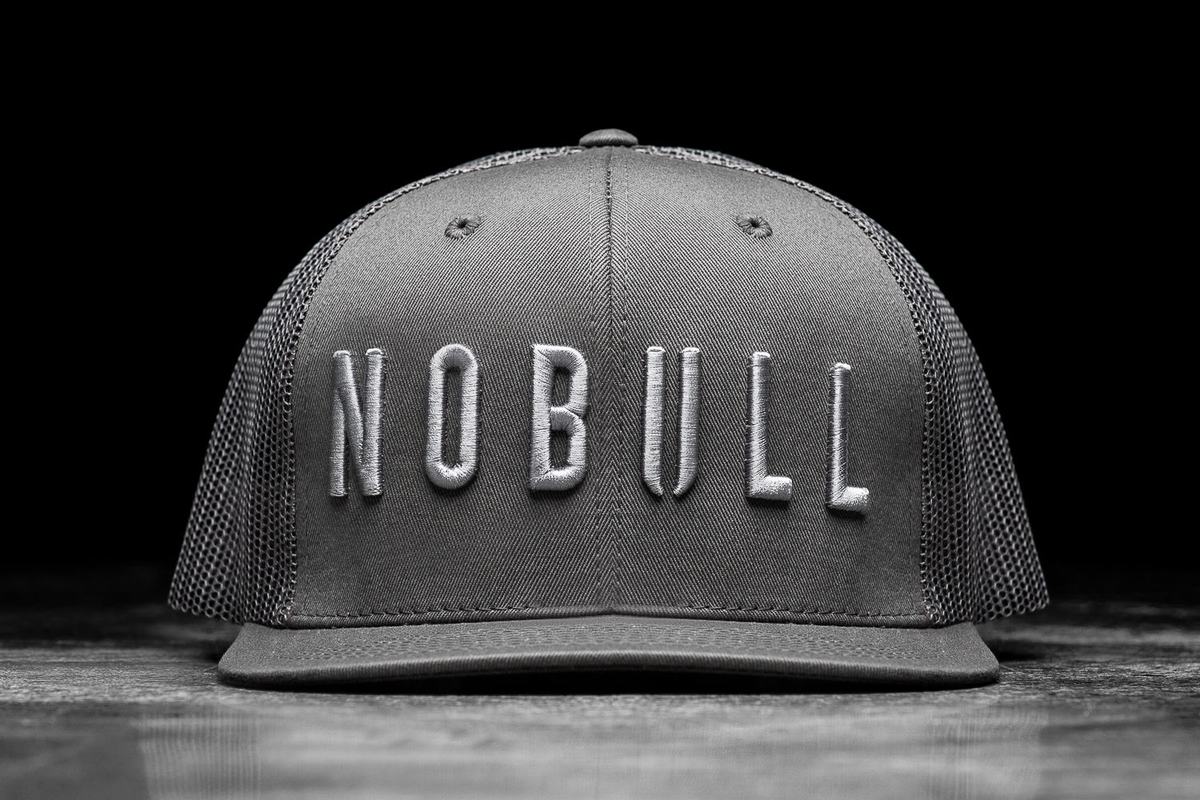 Nobull Flat-Brim Trucker Men\'s Hats Dark Grey | Australia (AZ0615)